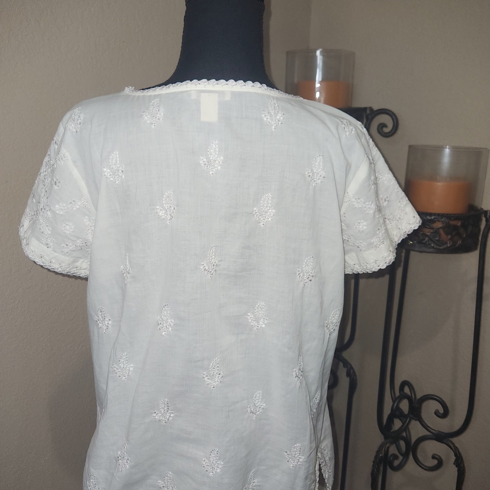 J.‎ Crew White Embroidered Blouse - Picture 2 of 5